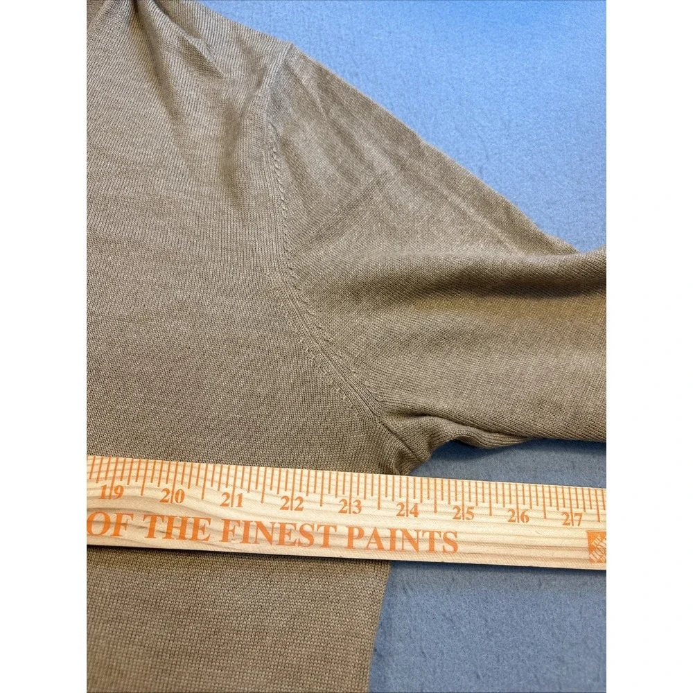 Banana Republic Men's XL 100% Merino Wool Shawl Collar Sweater TAN BROWN